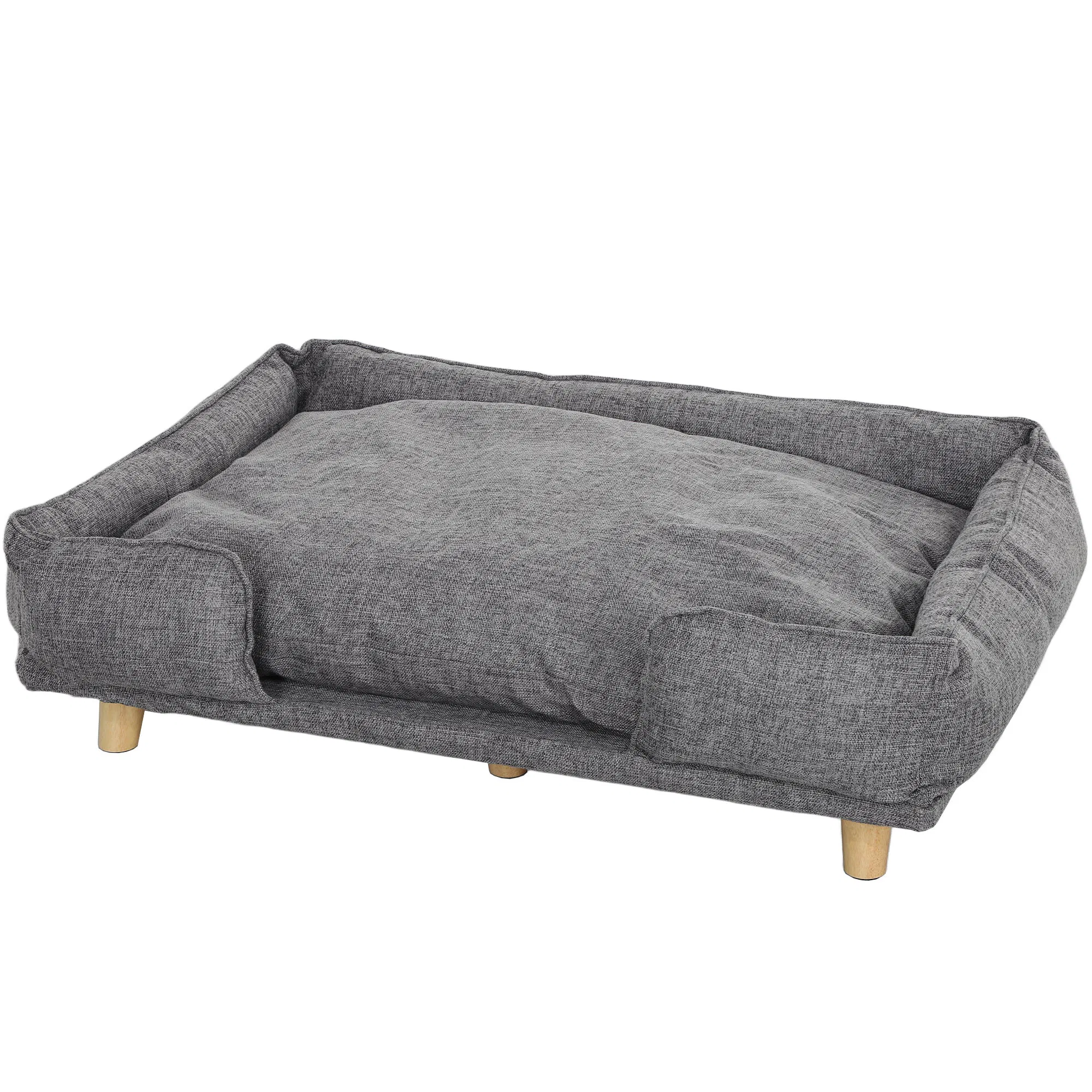 Washable Dog Sofa for Large Dogs, Elevated Pet Couch with Anti-slip Foot Pads, Dark Grey — image 1