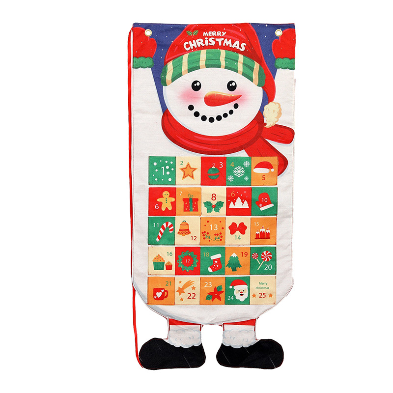 Christmas Printed Santa Claus Reindeer Decorative Hanging Cloth Window Display Scene Decoration — image 6