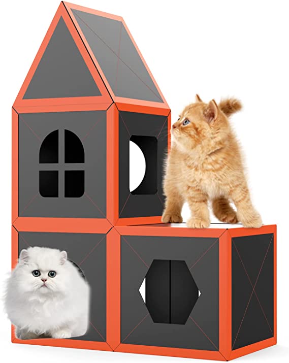 Cardboard Cat House Scratcher Breathable Pet Foldable Cat Toys And House For Cats — image 4