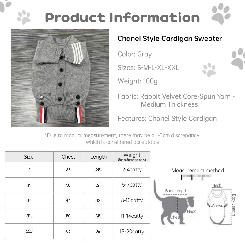 Pet Knit Cardigan - Bear Design (For Dogs & Cats) — image 8