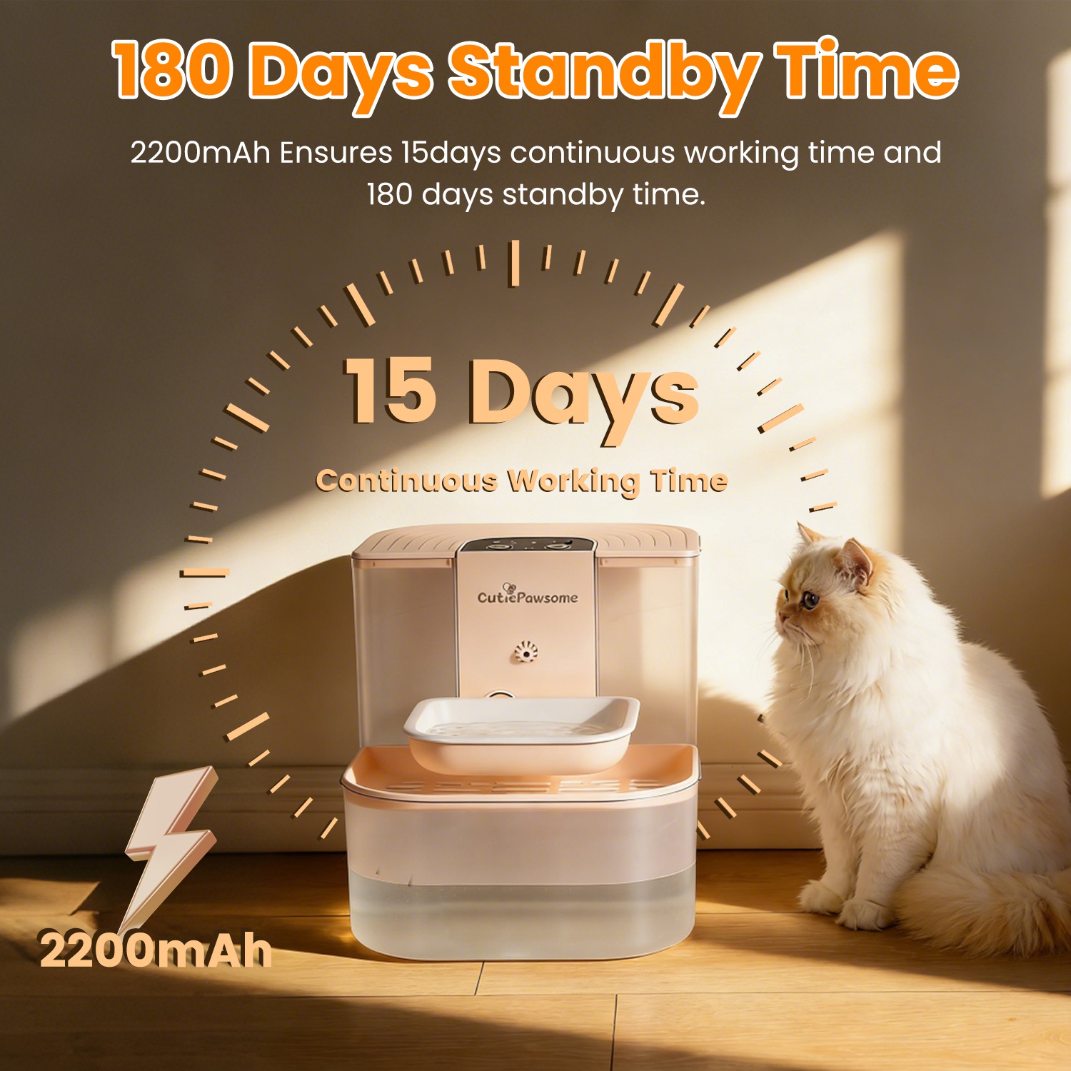 Fuente de Agua Inteligente para Mascotas Dispensador Automático de Agua para Gatos 4.5L Fuente de Agua para Perros Recargable e Inalámbrica con Autorrelleno, 3 Volúmenes Ajustables, 3 Intervalos de Tiempo, Control Remoto y Cepillo de Limpieza — imagen 10