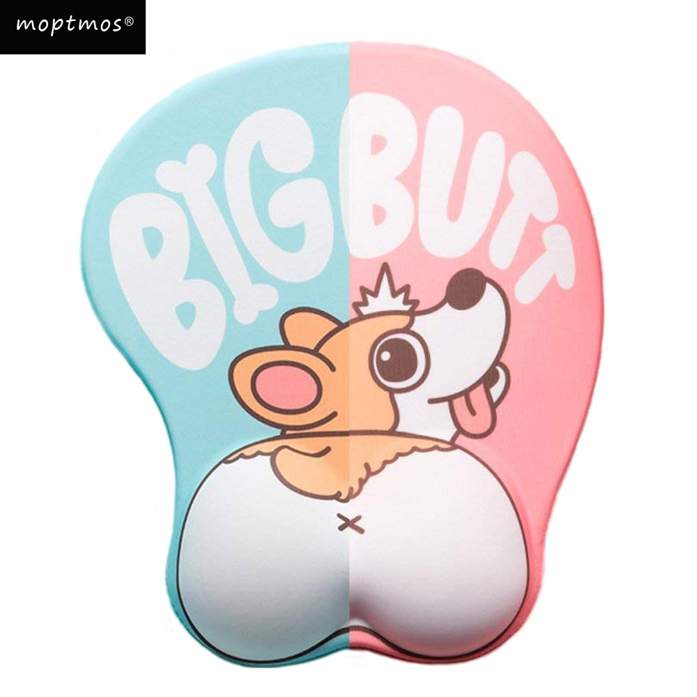 Mouse Pad de Ratón 3D con Soporte para Muñeca, Corgi Animado en Silicona Suave y Ergonómico — imagen 1