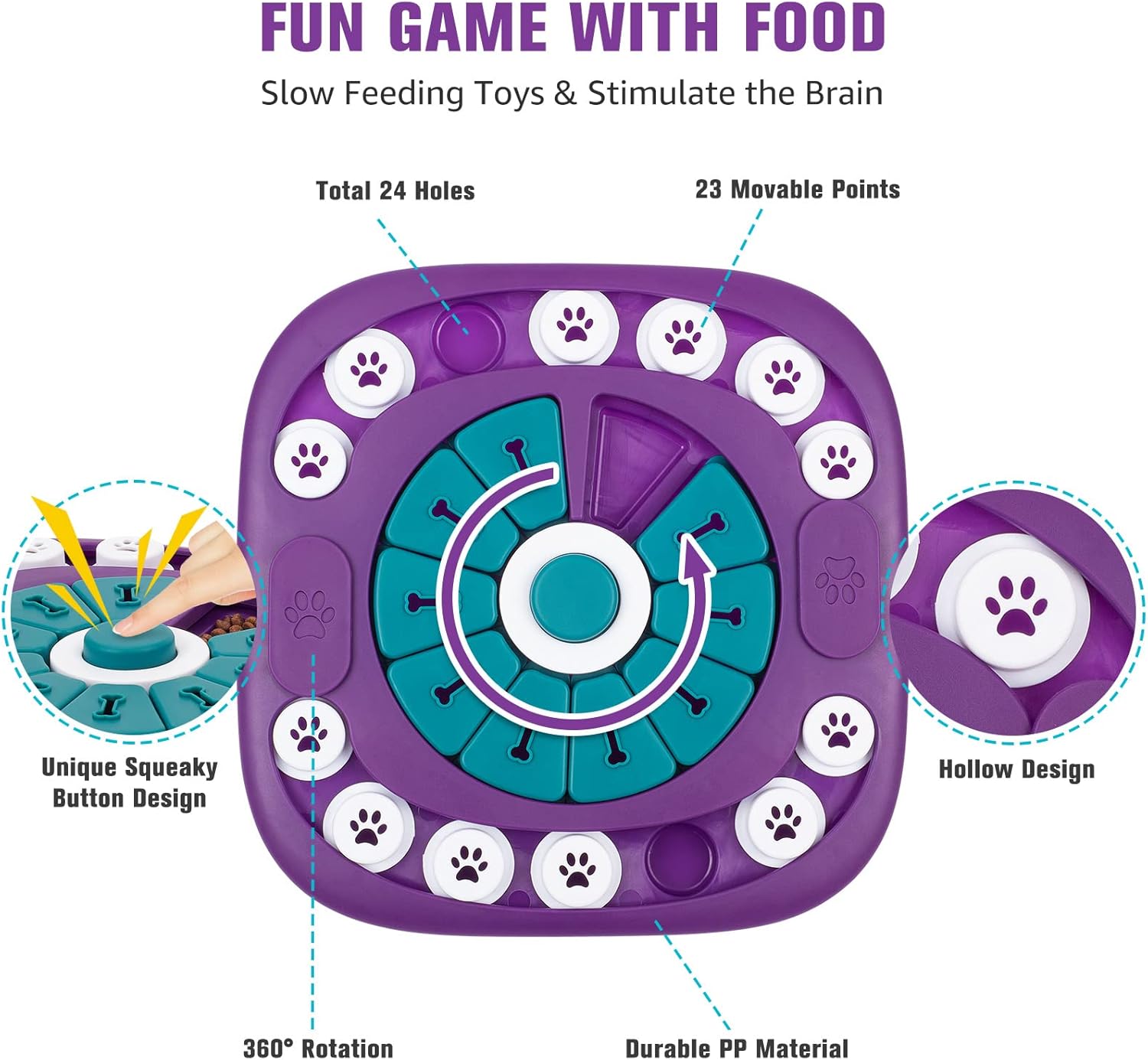Dog Puzzle Toys, Interactive Treat Puzzle Dog Enrichment Toys For Large Medium Small Dogs — image 3