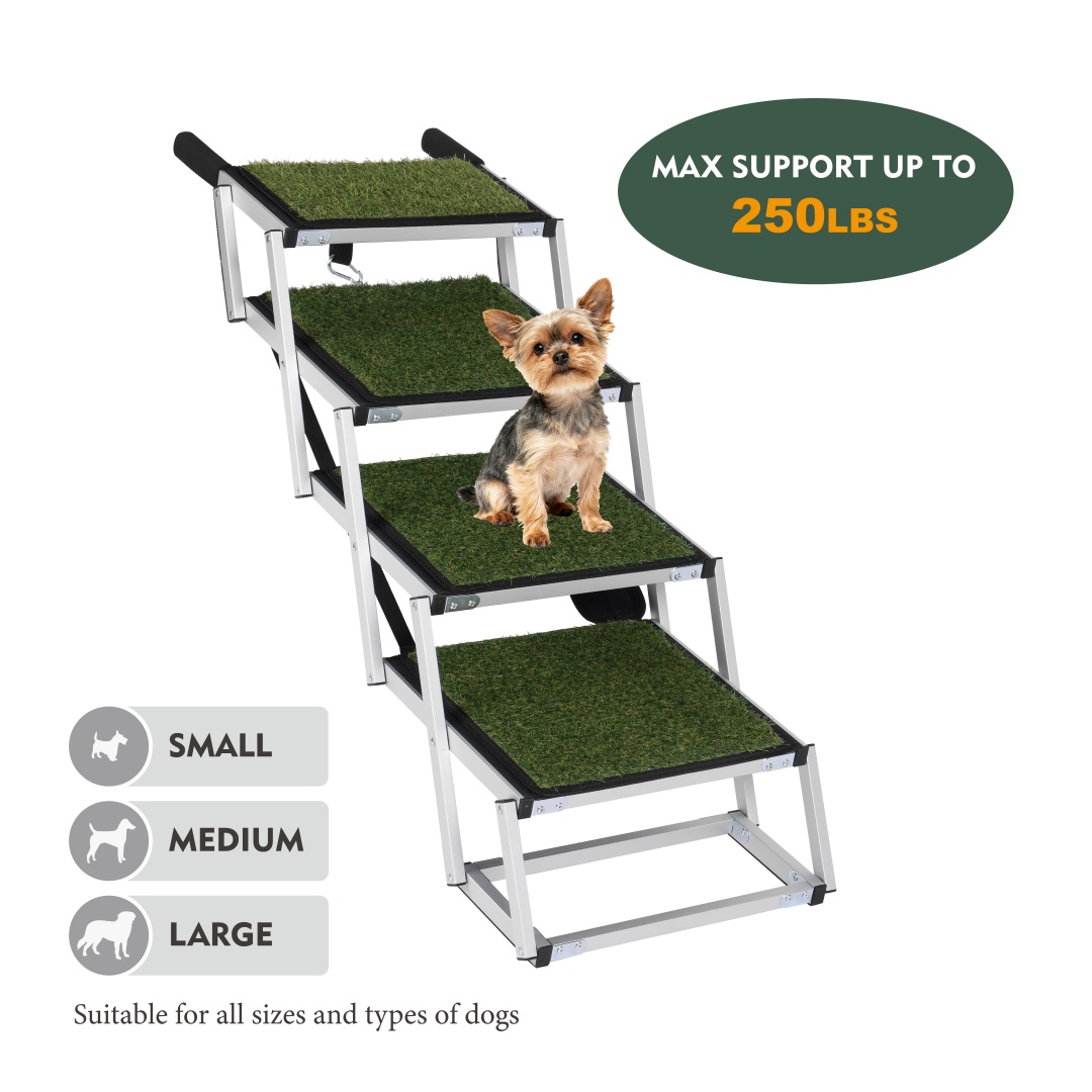 Foldable Dog Ramp For Cars, SUVs, Trucks, Portable Pet Dog Stairs For Large Dogs With Non-Slip Surface Reinforced Design, Lightweight Yet Sturdy Supports Up To 250lbs — imagen 12