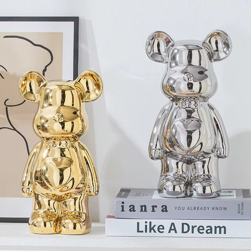 17/27/cm Aesthetic Bear Brick Ceramic Statue Teddy Bear Decor Action Figure Sculptures Ornament for Room Home Decoration Crafts — image 4