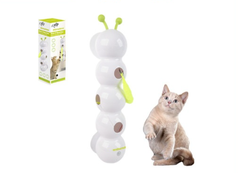 Interactive Smart Caterpillar Cat Toy with Suction Cup & Feather Tail — image 1