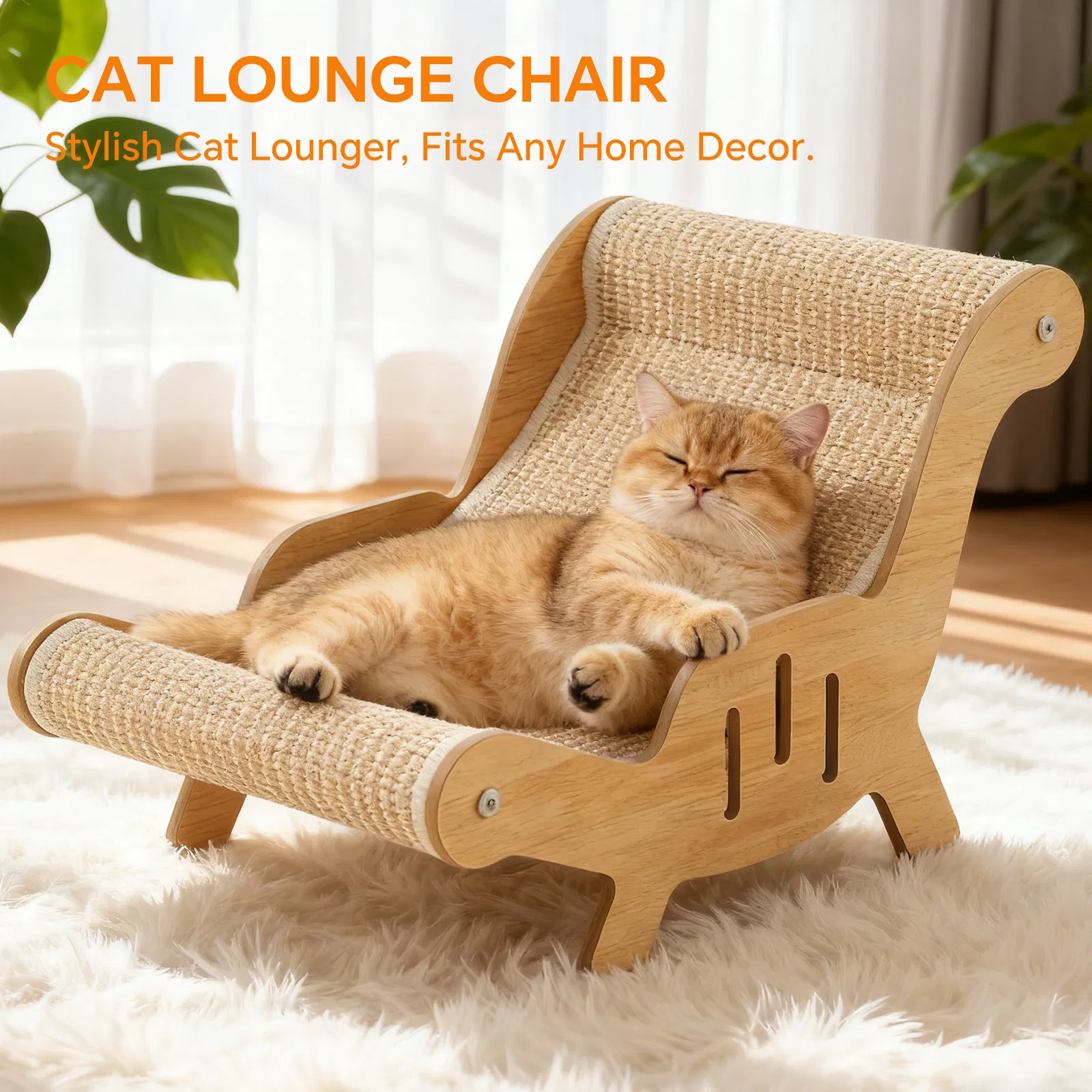 C-type all inclusive sisal cat lounge chair - integrated aesthetic, a natural decompression and relaxation place for cats — image 5