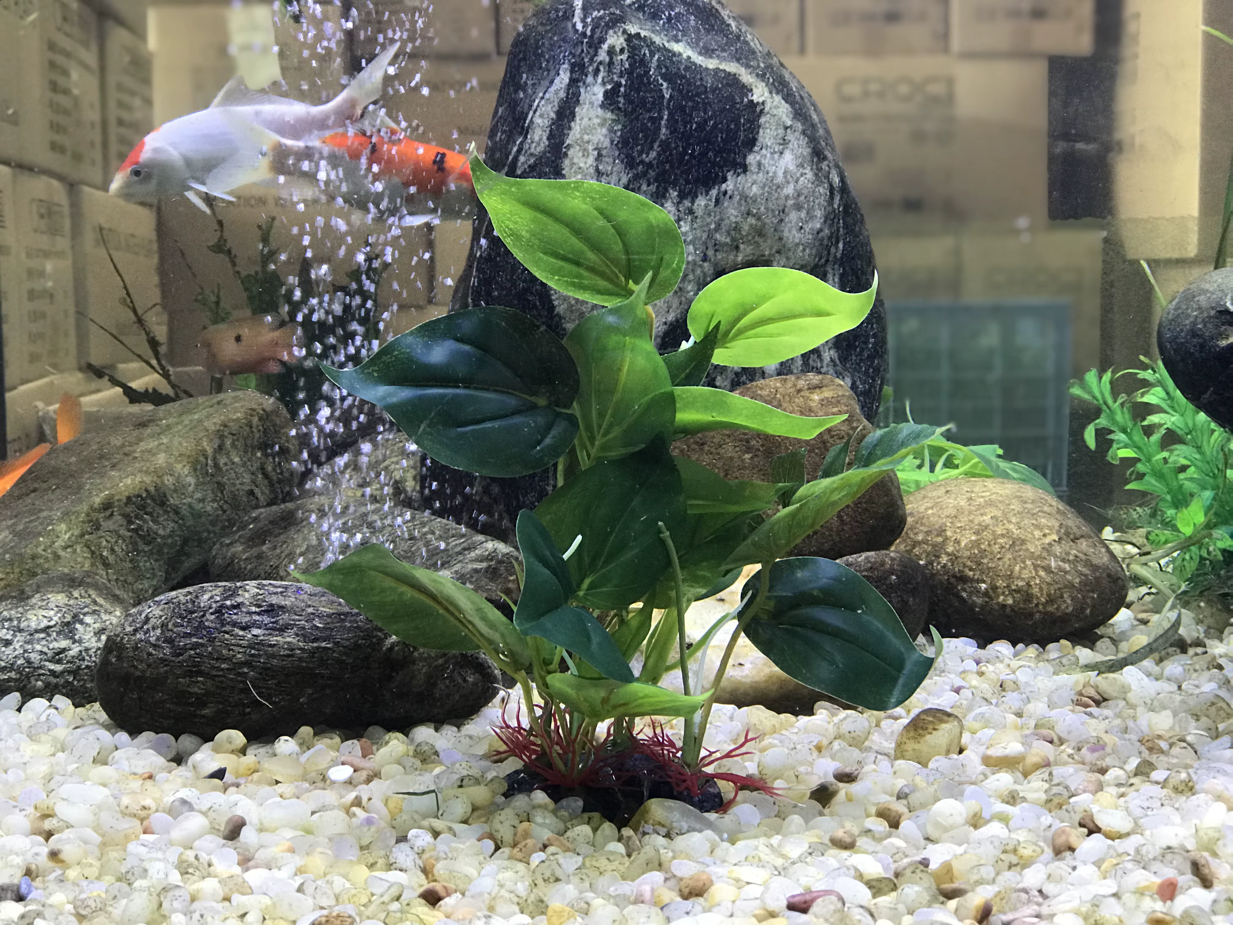 Planta Acuática Artificial de Plástico para Decoración de Acuario, Hojas Verdes Grandes, Planta Subacuática Decorativa para Pecera — imagen 4