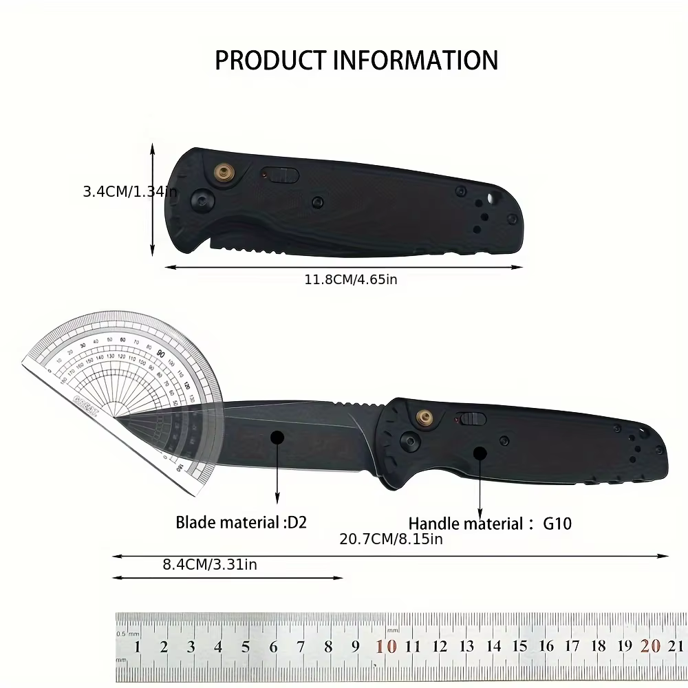BM 4300 Folding Knife G10 Handle Wilderness Exploration, Hunting, Camp Survival, Ergonomic Handle, EDC Multi-functional Knives — image 6