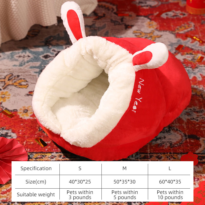 New Pet Kennel Popular Winter Cat Dog Slipper Kennel Cat Kennel Dog Kennel Warm Plush Thickened Small Kennel — image 8