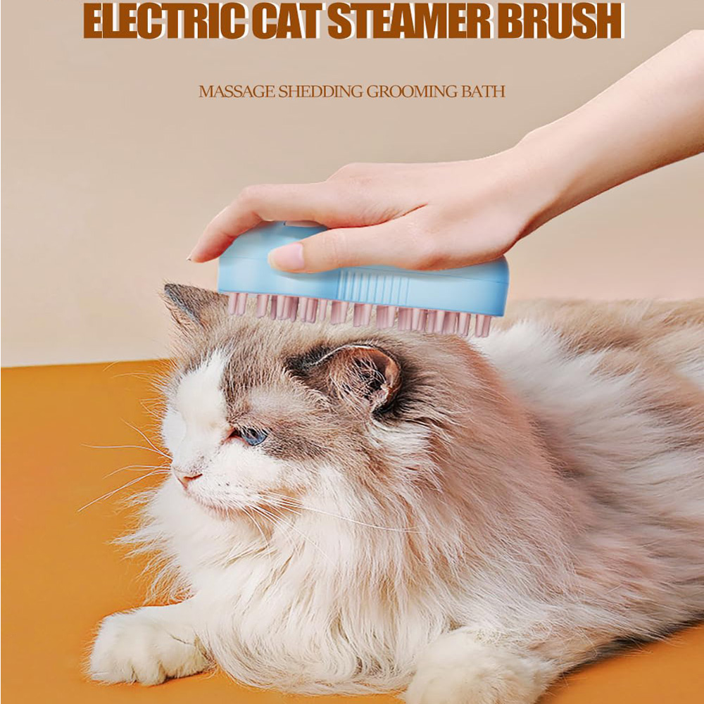 Pulidora de Vapor Recargable con Forma de Garra de Gato: Cepillo para Mascotas con Dientes de Silicón Suaves para Masaje, Pérdida de Pelo y Eliminación de Pelos — imagen 8