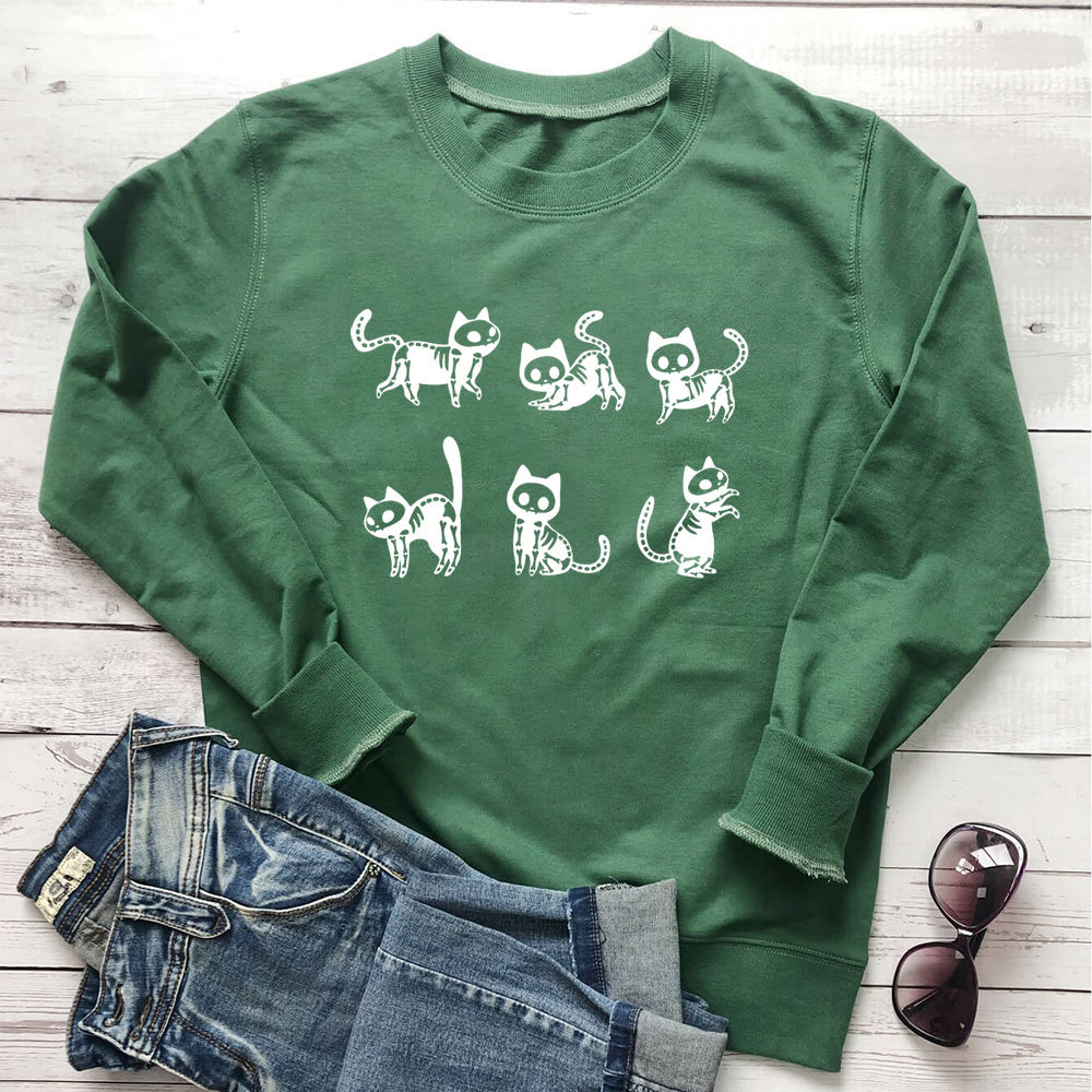 Skeleton Cat Printed Hoodie — image 6