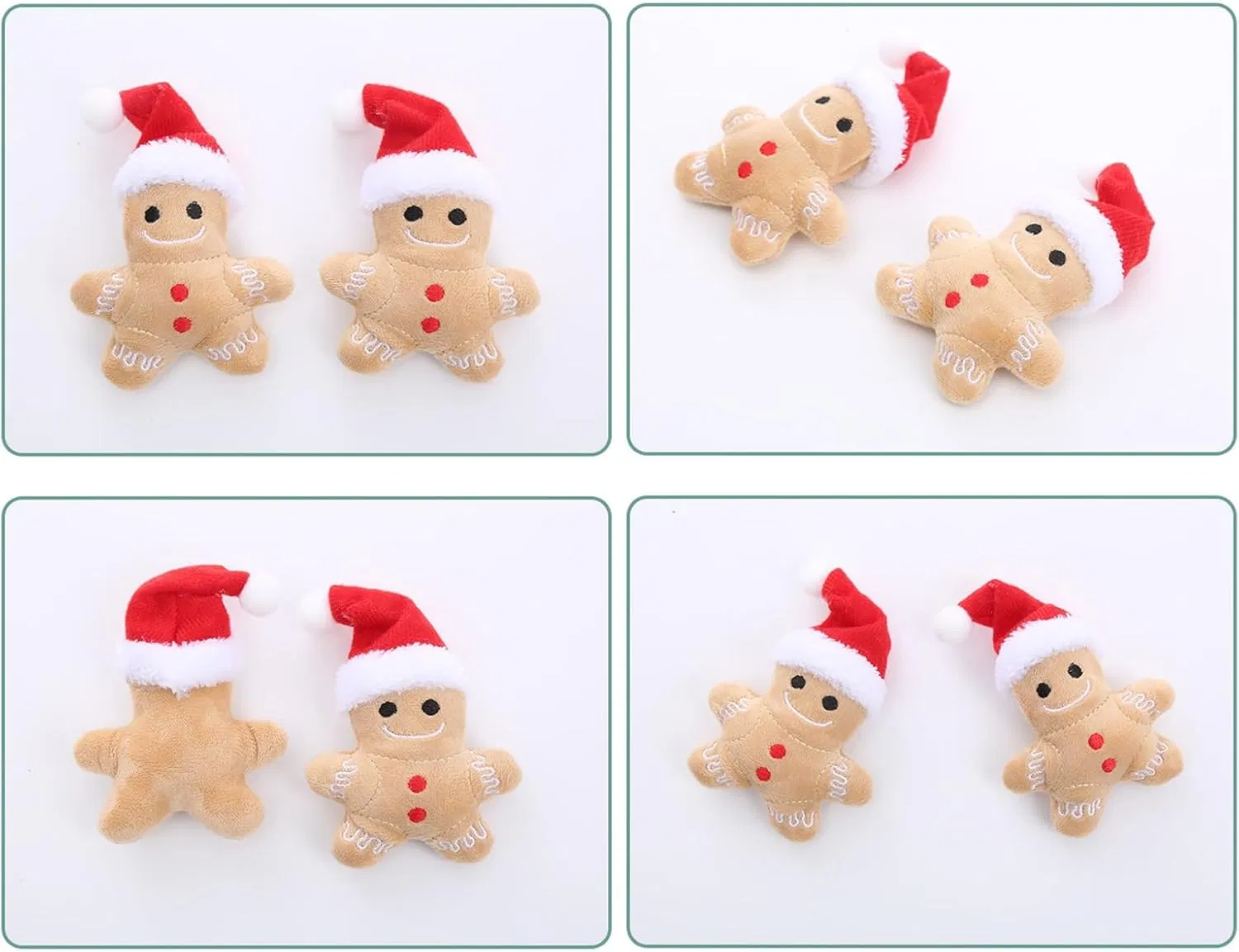 4 Packs Catnip Toys Interactive Toy Costume Plush Christmas Gingerbread Man Cat Toys — image 1