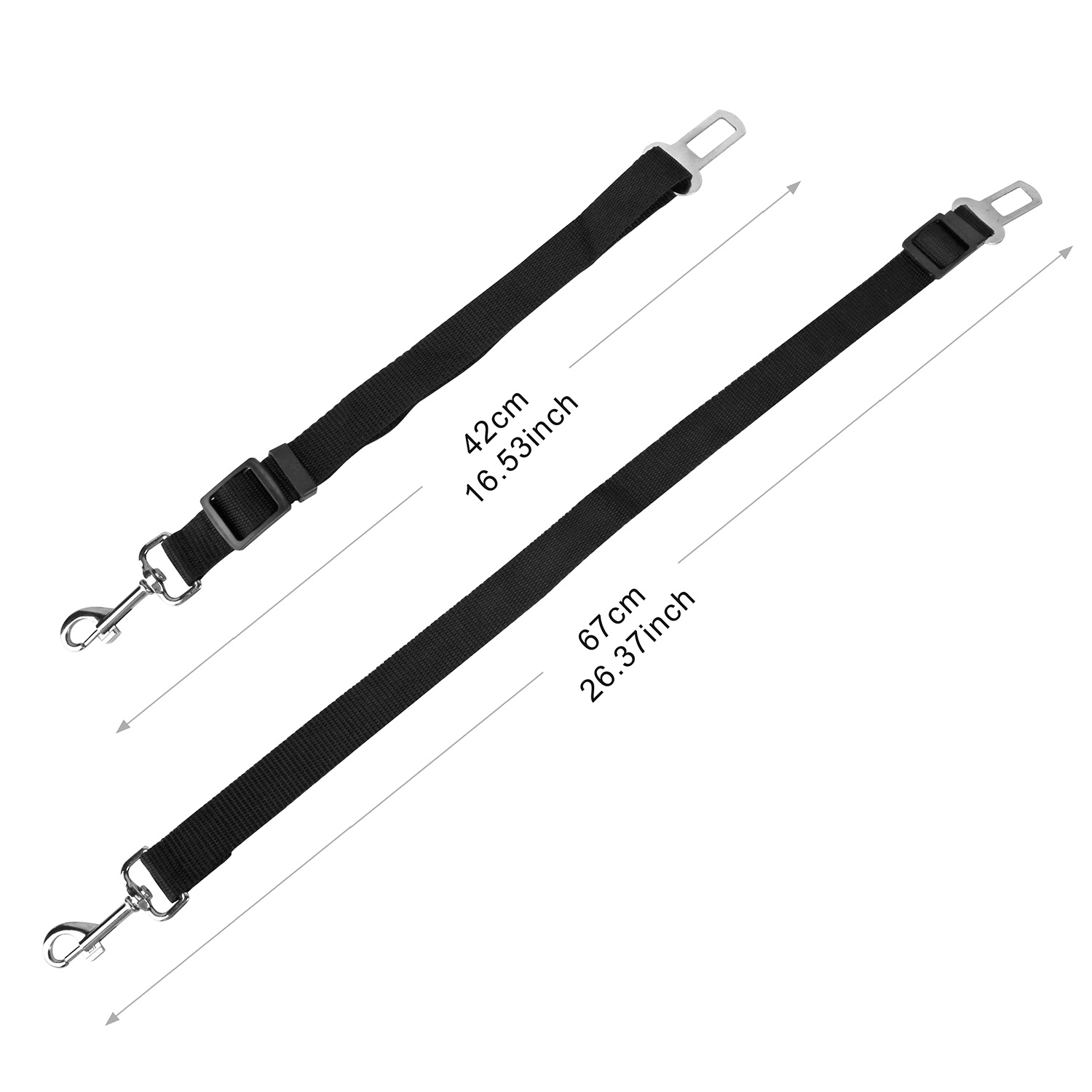 2 cinturones de seguridad para perro, correas ajustables de seguridad tipo arnés para perro y gato, correa de cinturón de seguridad de tela de nylon para vehículo — imagen 7