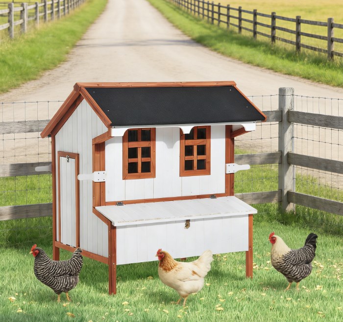 Portable Chicken House, Chicken Coop Wooden Chicken House, Rabbit Hutch Raised Poultry Cage — image 1