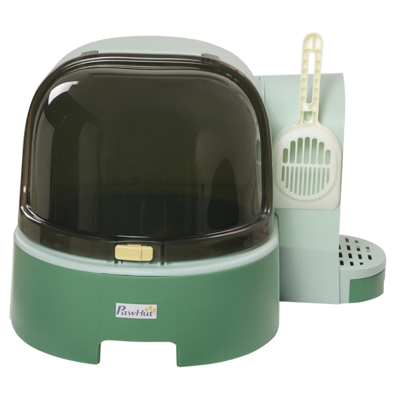 Cat Litter Box Easy To Clean Open With Scoop, Green — imagen 10