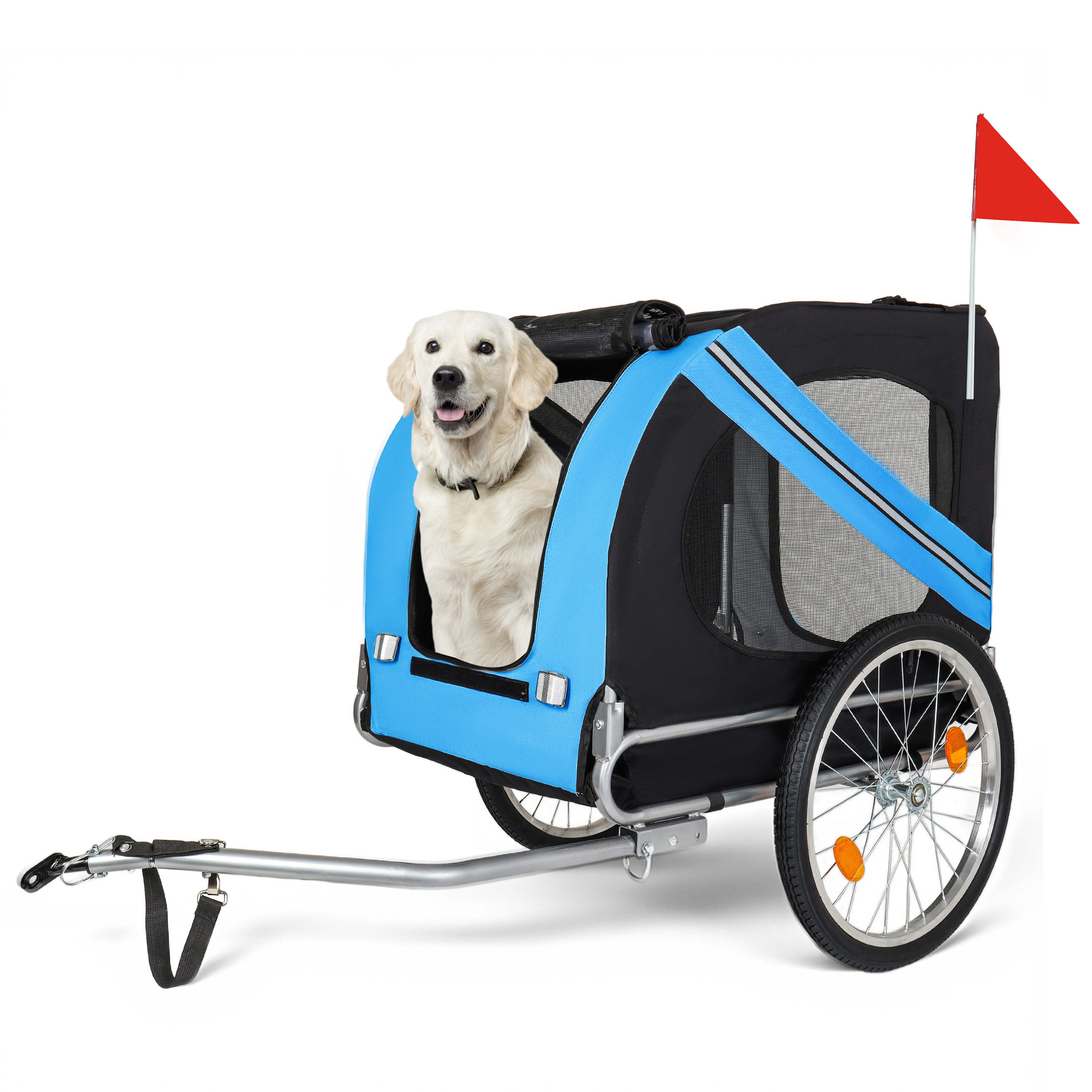 Carro de Bicicleta Plegable Grande para Perros - Capacidad 100LB, Transportador Todo Terreno para Mascotas, Estructura de Acero Duradero para Ciclismo, Carrera y Aventuras Al Aire Libre — imagen 1