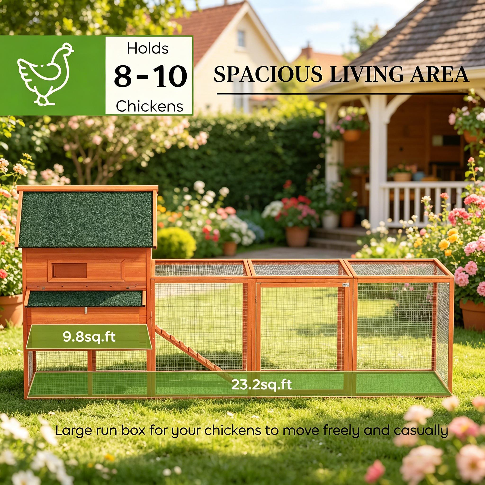 Spacious Goose House, Duck Coop, Wooden Chicken Coop, Pet House with Two Sliding Windows — image 8
