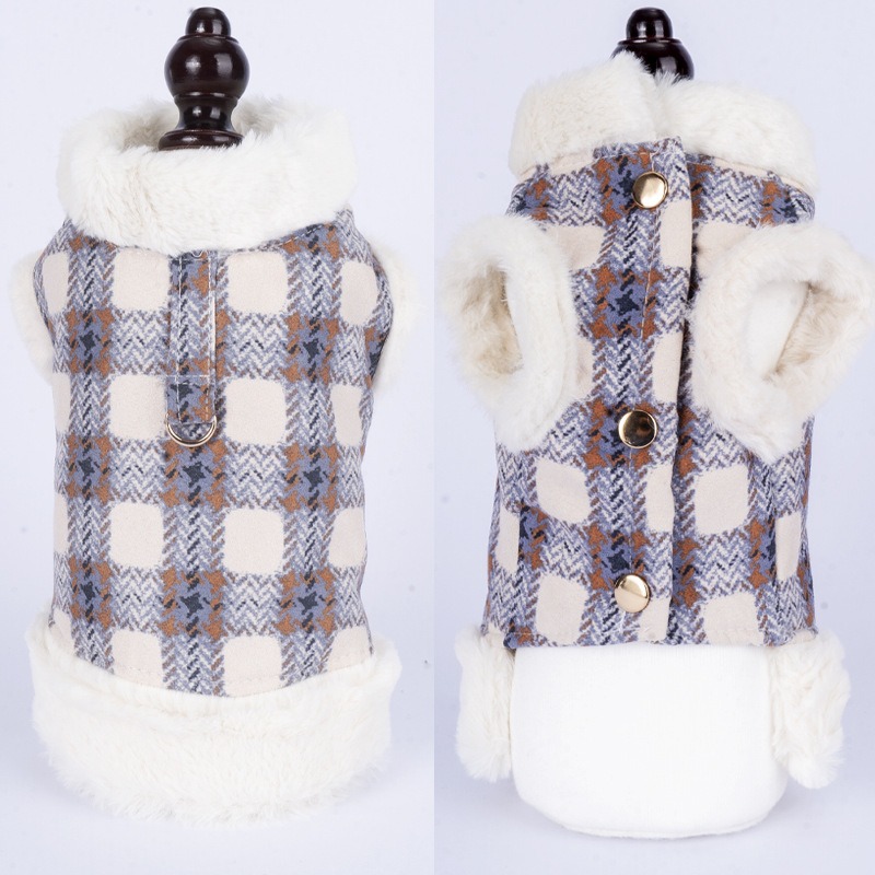 Dog Clothing Warm and Fluffy In Autumn and Winter Can Be Pulled Vest Teddy Bear Small Dog Cat Pet Clothing — image 3