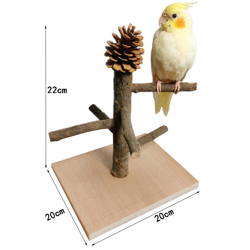 Solid Wood Parrot Station Frame Training Bird Shelf Parrot Toys — image 7