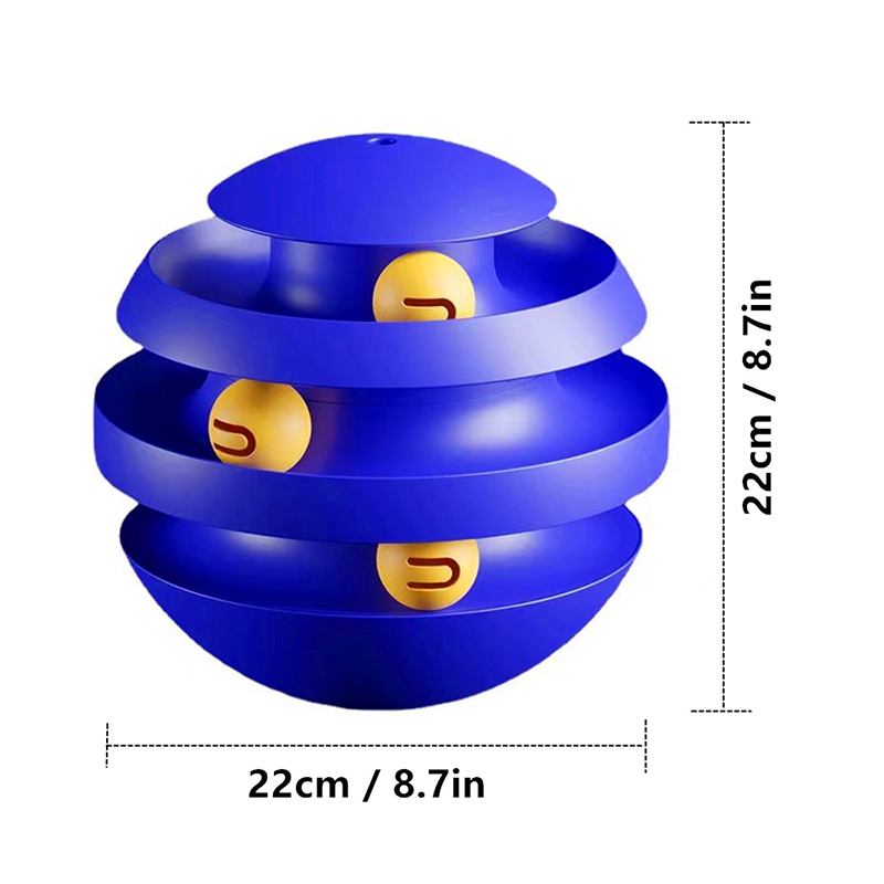 Torre Interactiva de 3 Niveles para Gatos, Juguete Giratorio con Pelota, Juguete de Entrenamiento Tipo Tentetieso, Accesorios para Gatos — imagen 4