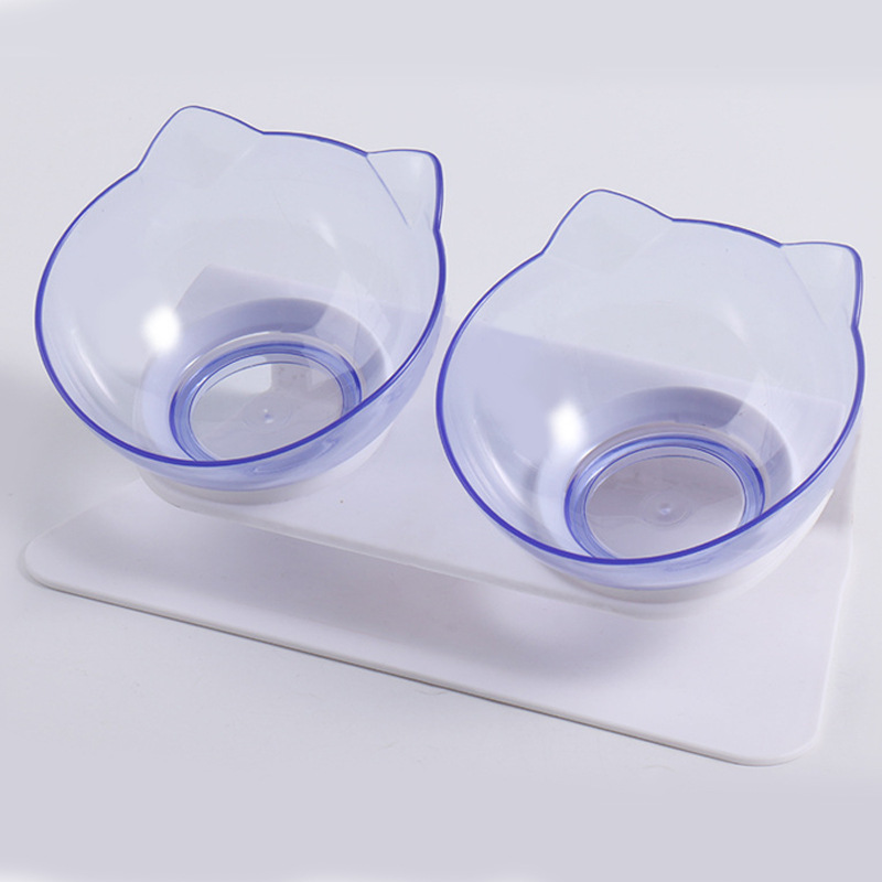 Neck Guard Cat Bowl One-Piece Double Bowl Pet Dog Bowl Oblique Mouth Anti-Overturning Cat And Dog Feeding Pet Bowl — image 3