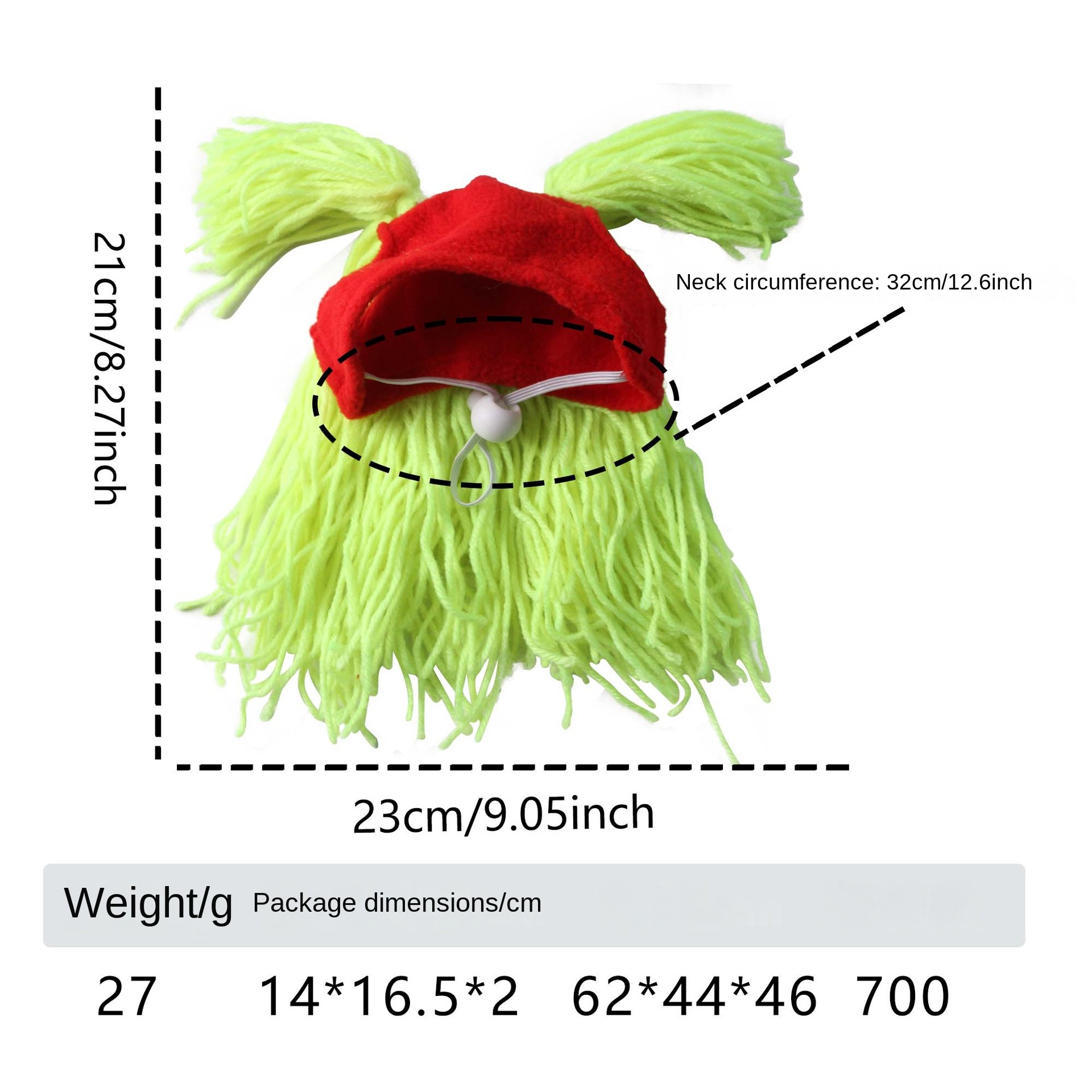 Pet wool hat for cats with funny double braided hairstyle — image 8