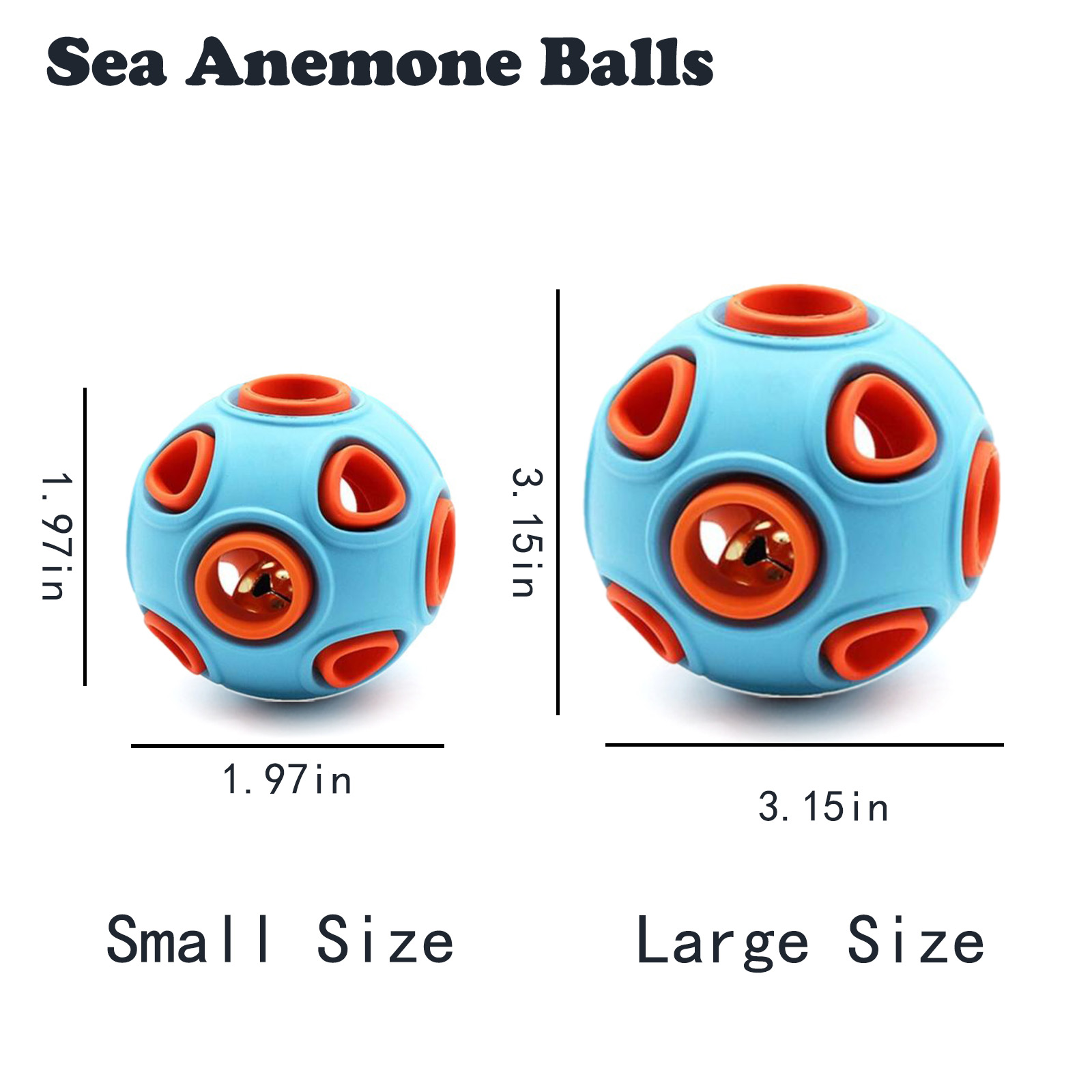Pelota de Goma con Sonido de Campana para Perros, 2 Piezas, Juguetes Interactivos para Cachorros y Pequeños Caninos — imagen 6