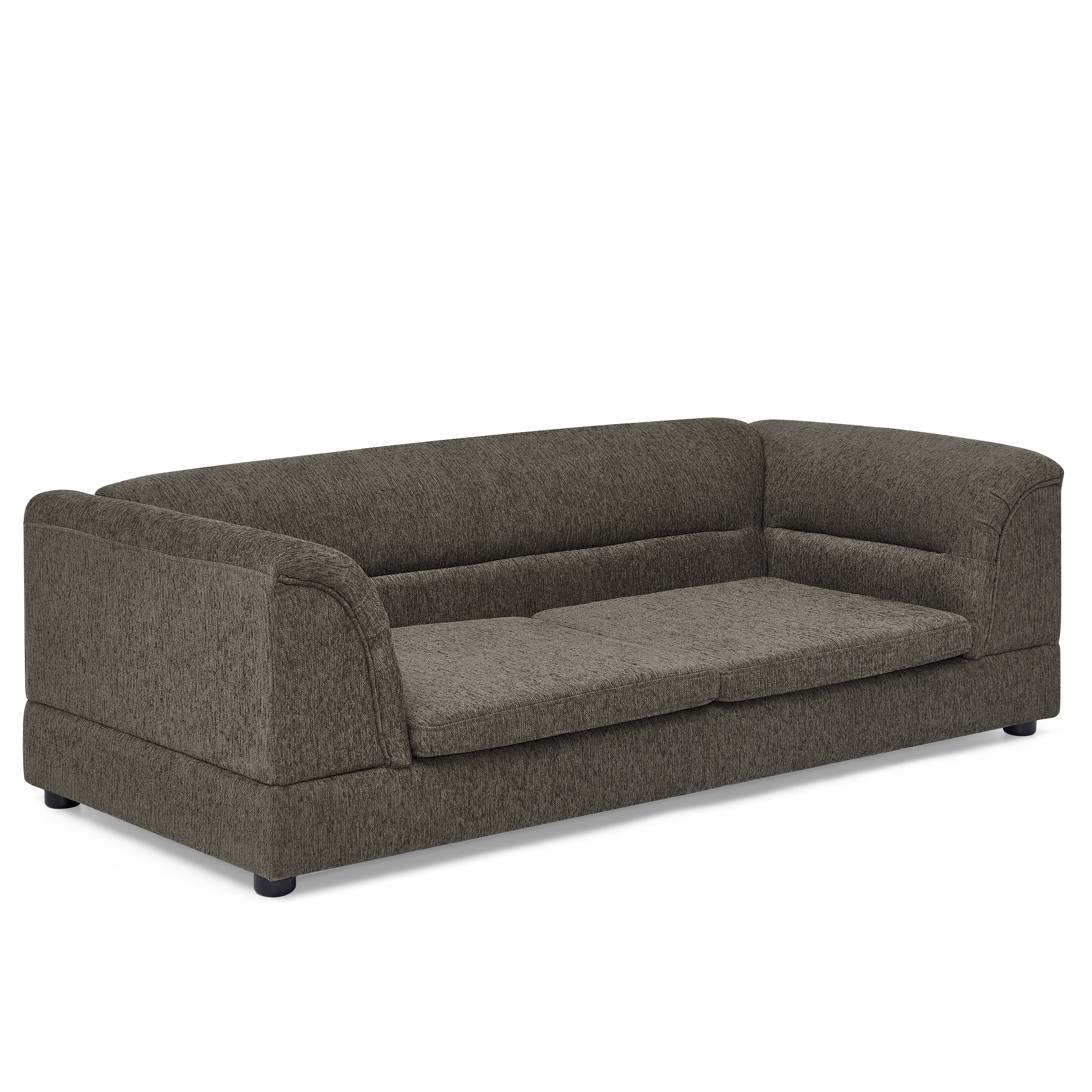 Oversized Pet Sofa, Curved Armrest Rectangular Dog Sofa, Linen Fabric Comfort Pet Couch for Large & Oversized Dogs-Dark Gray — image 3