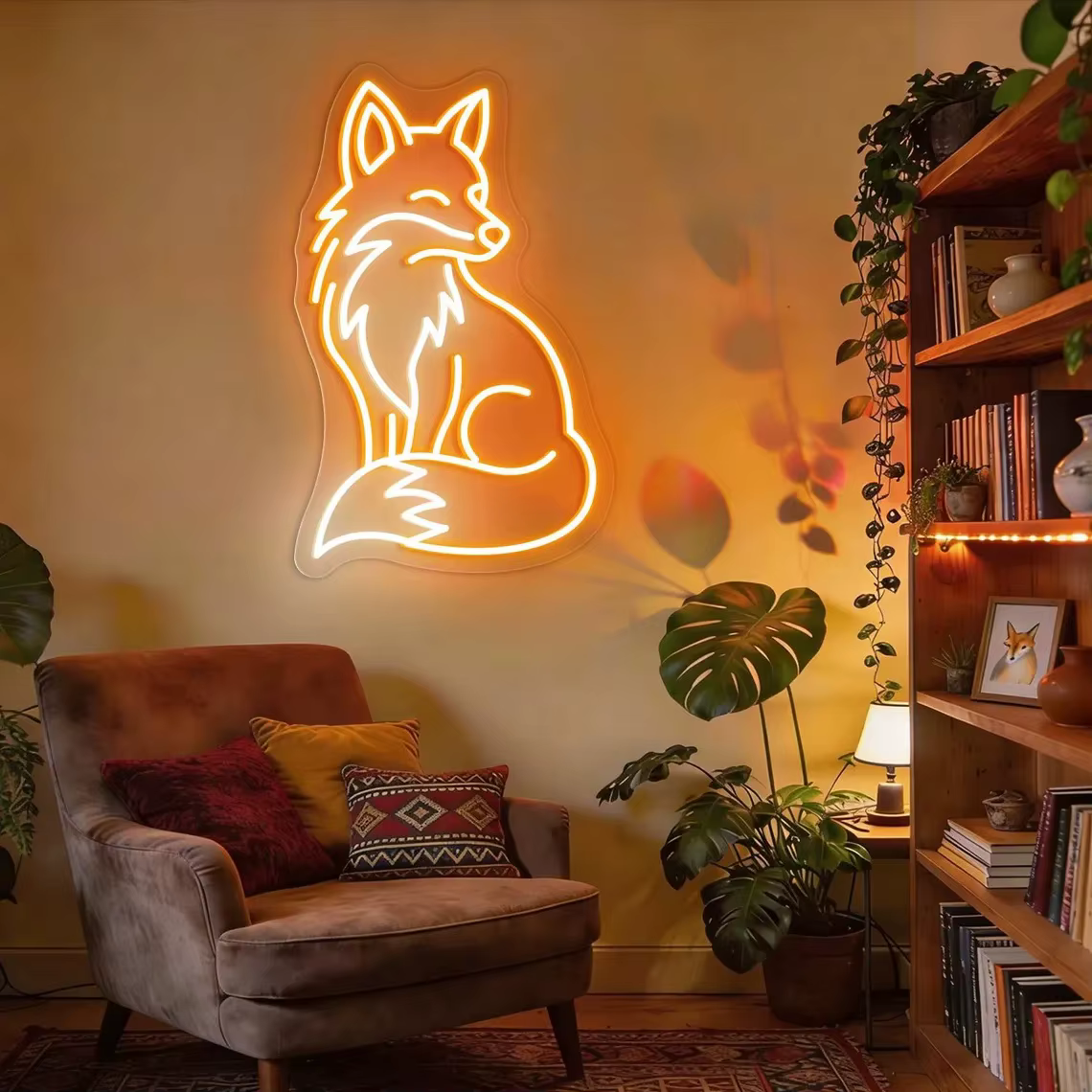 Fox Neon Sign Wall Decor Cozy Woodland Aesthetic Glow Unique Gift for Animal Lovers And Kids Room Decor Custom Neon Sign — image 1
