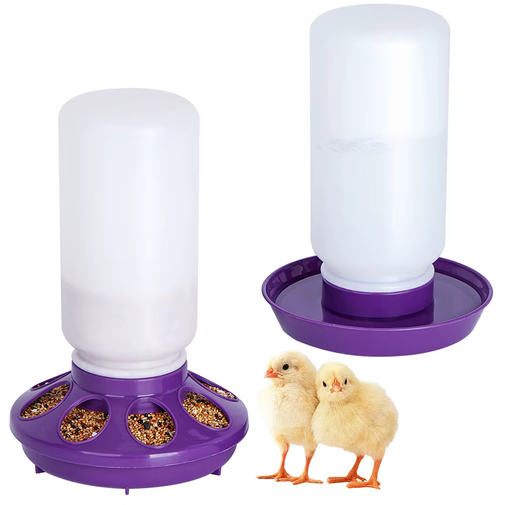 Chicken Feeder Bucket Water Fountain Automatic Chick Drinker Bucket Drinking Quail Drinking Bird Equipment Waterer Raise Tool — image 1