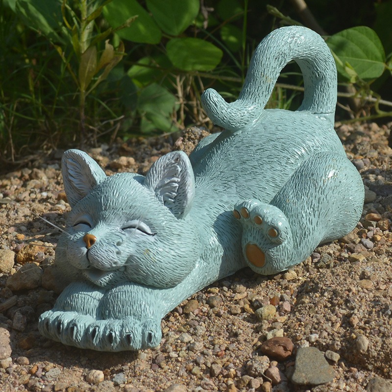 Gato Sonriente Jardín Patio de Resina — imagen 2