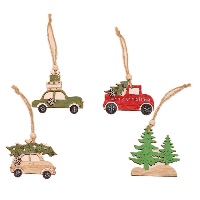4 Piezas de Adornos Colgantes de Madera con Diseño Creativo de Perro con Gorro Rojo, Decoración para Árbol de Navidad, Feliz Navidad — imagen 8