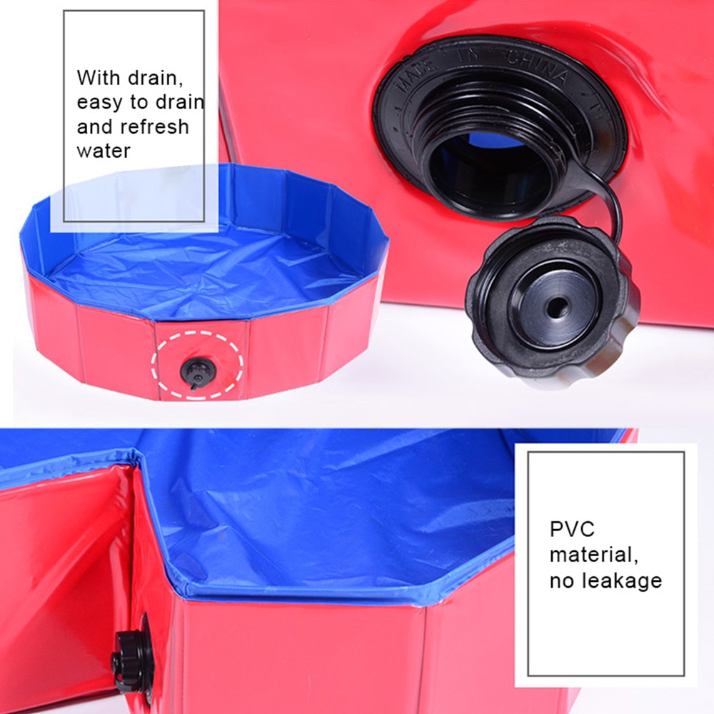 Foldable Dog Pool Pet Bath Summer Outdoor Portable Swimming Pools Indoor Wash Bathing Tub Collapsible Bathtub for Dogs Cats Kids — image 3