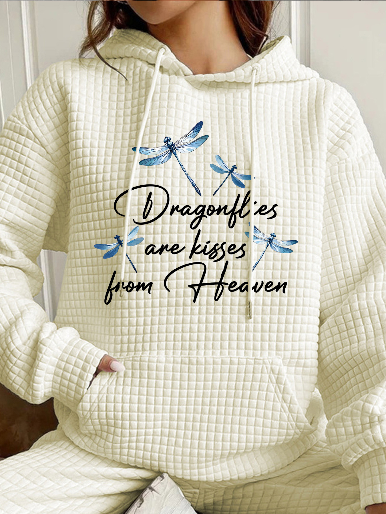 Waffle long sleeved dragonfly printed hoodie — image 8