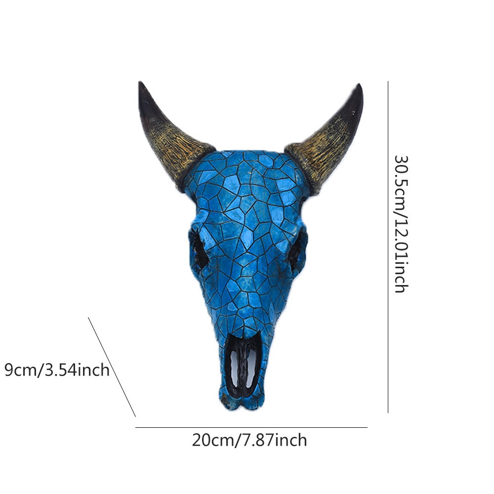 Creative home decoration wall ornaments with pointed cow head bone — image 2