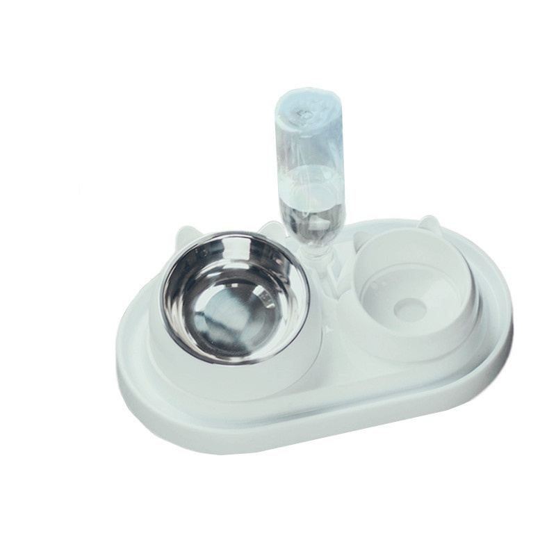 Bandeja de Alimento para Perros en Acero Inoxidable, Doble Plato con Protección Cervical y Boca Oblicua — imagen 19