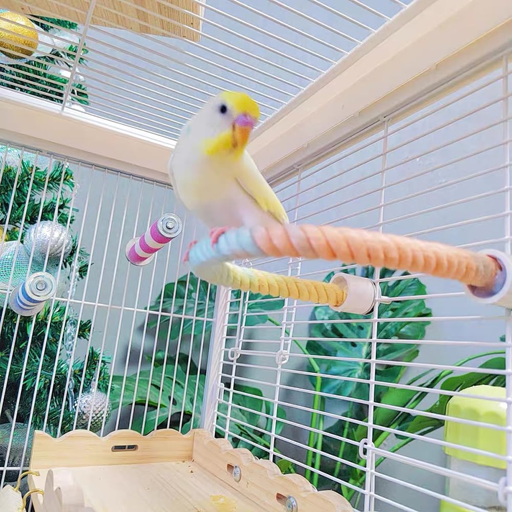 Percha de Cuerda Colorida en Gradiente para Jaulas de Aves - Accesorio de Escalada y Entretenimiento para Canarios, Cacatúas y Glideres de Azúcar — imagen 13