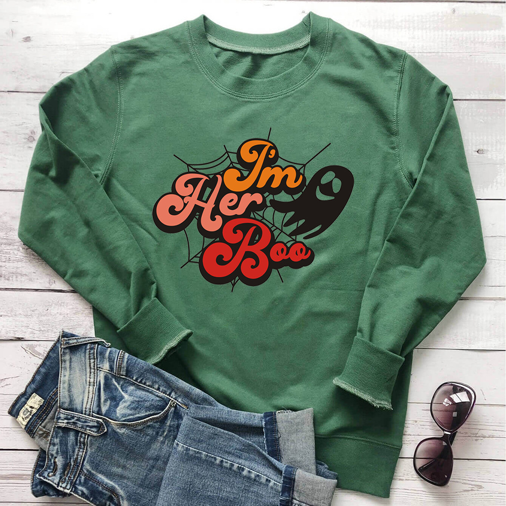 IM HER BOO letter spider web printed hoodie — image 6