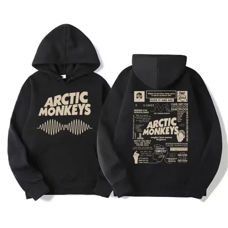 Vintage Rock Arctic Monkeys Album Print Black Hoodie Men's Y2K Sweatshirt — image 7