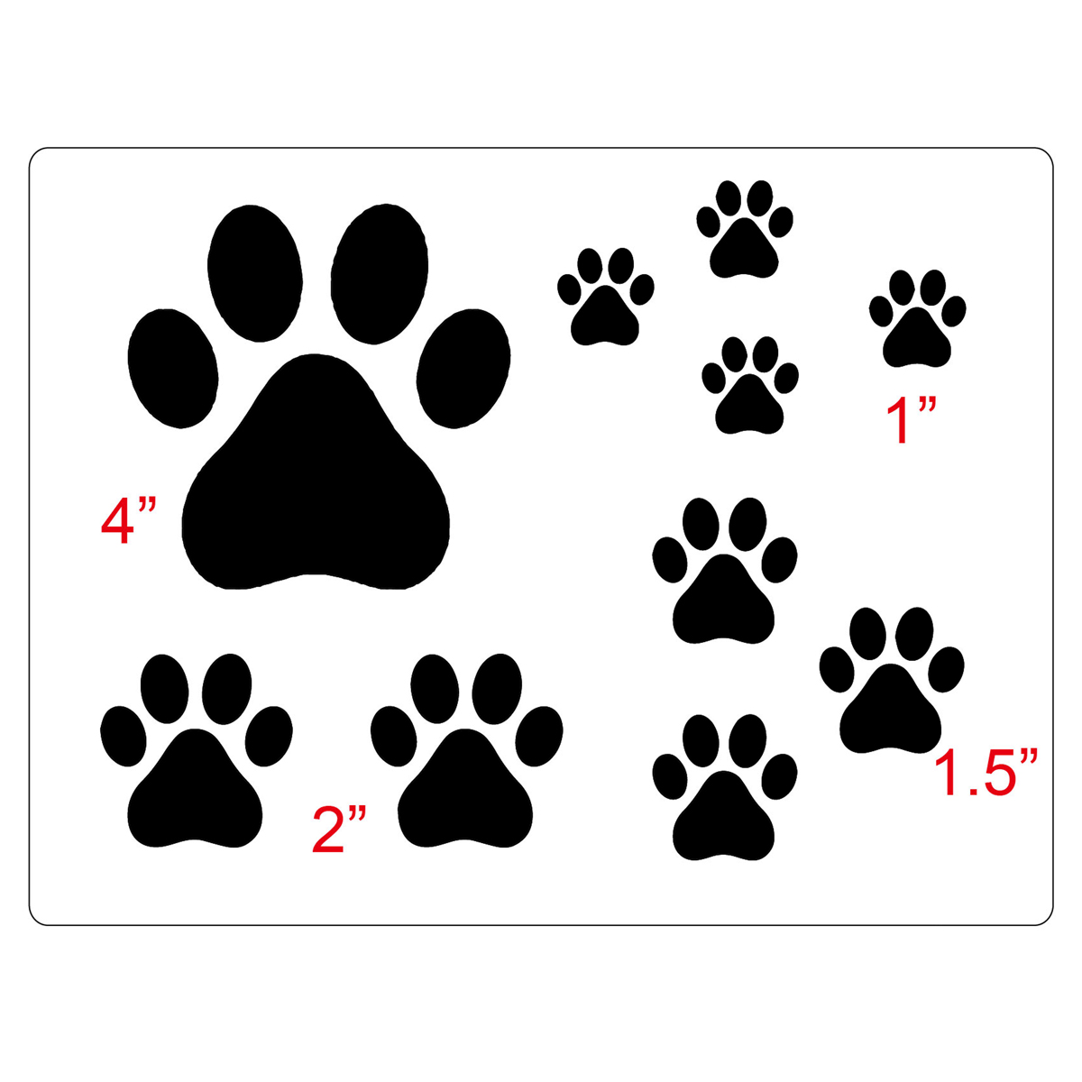 Plantillas de Huellas de Patas de Perro y Gato, Dos Hojas con Tamaños Variados — imagen 4
