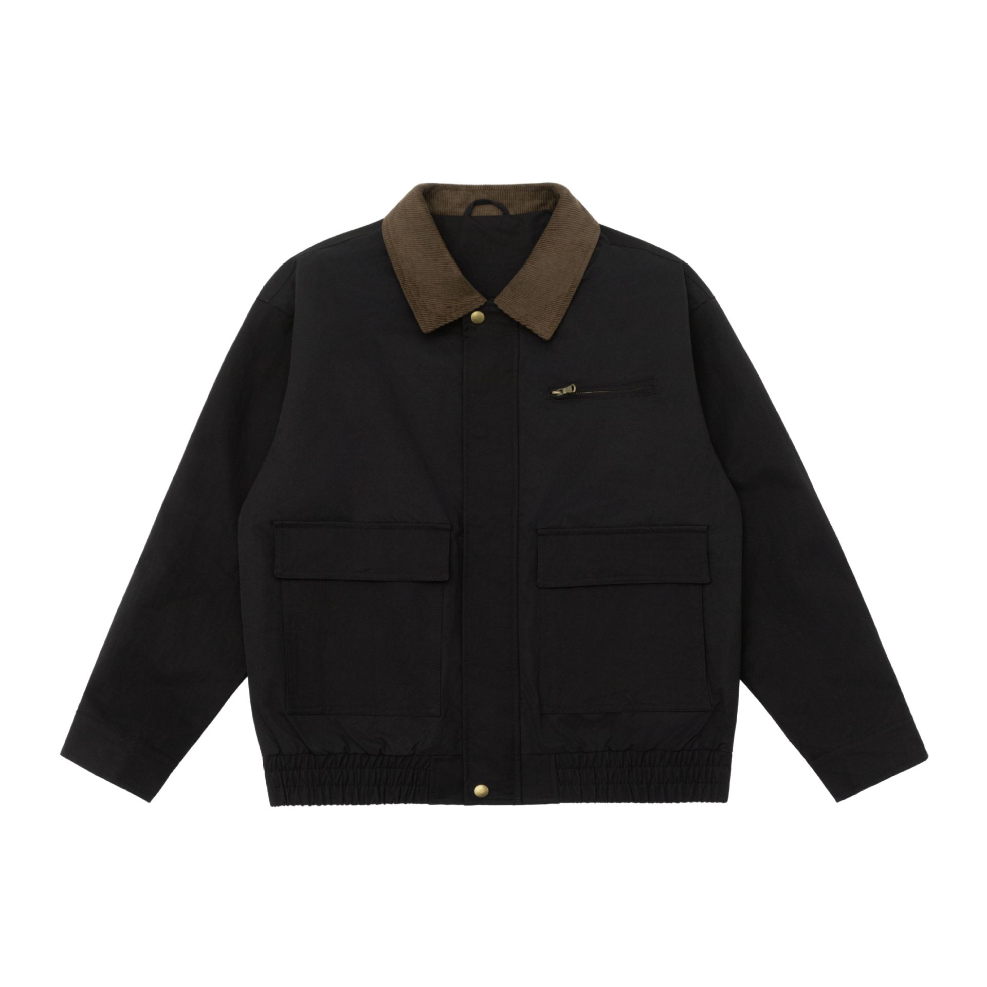 Workwear Style Corduroy Patchwork Notch Lapel Loose Hunting Jacket — image 7