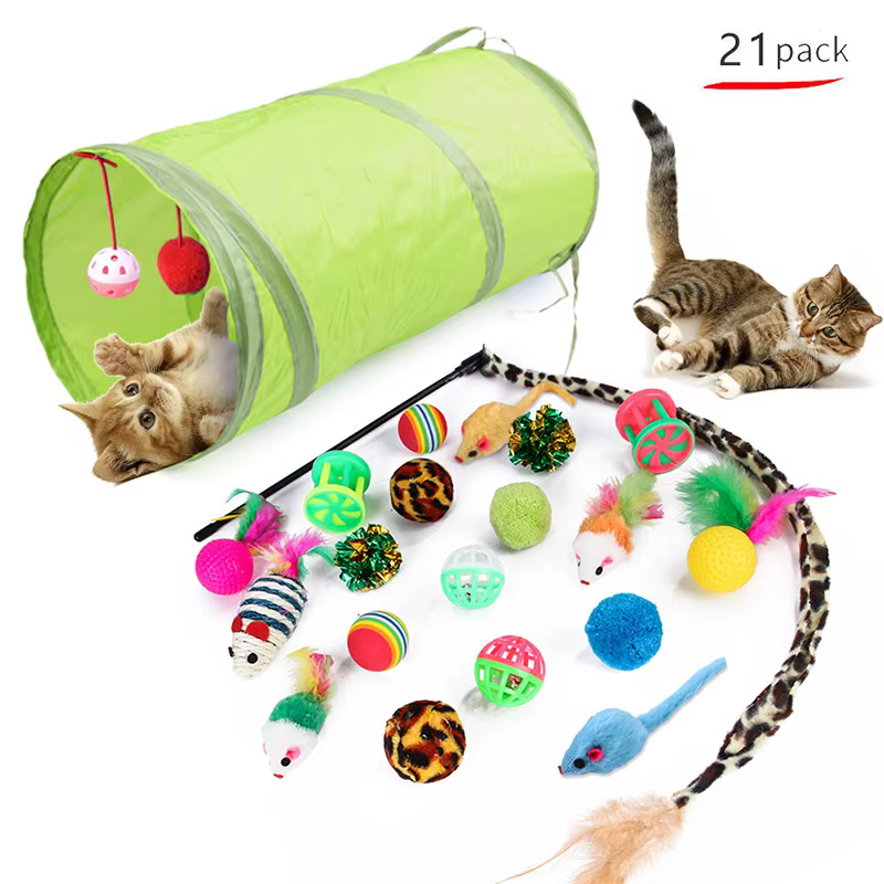 Paquete de Juguetes para Gatos - Conjunto Completo de Accesorios para Mascotas Felinas — imagen 1