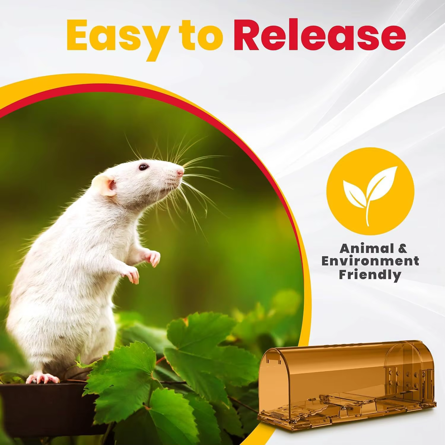Plastic Humane Mouse Trap Catch and Release Mouse Traps That Work Indoor/Outdoor Mousetrap Catcher Non Killer Small Capture Cage — image 2