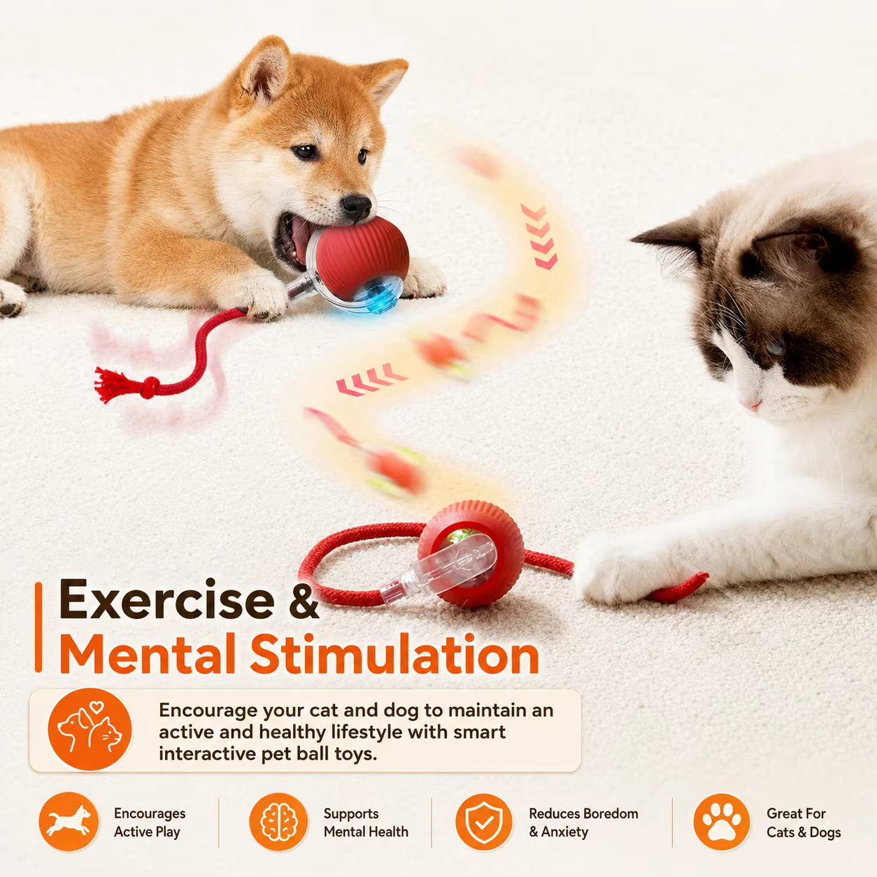 Nueva Pelota Interactiva para Perros, Juguetes Inteligentes de Bola Automática Recargable, Juego de Pelotas para Cachorros Intelectuales — imagen 5