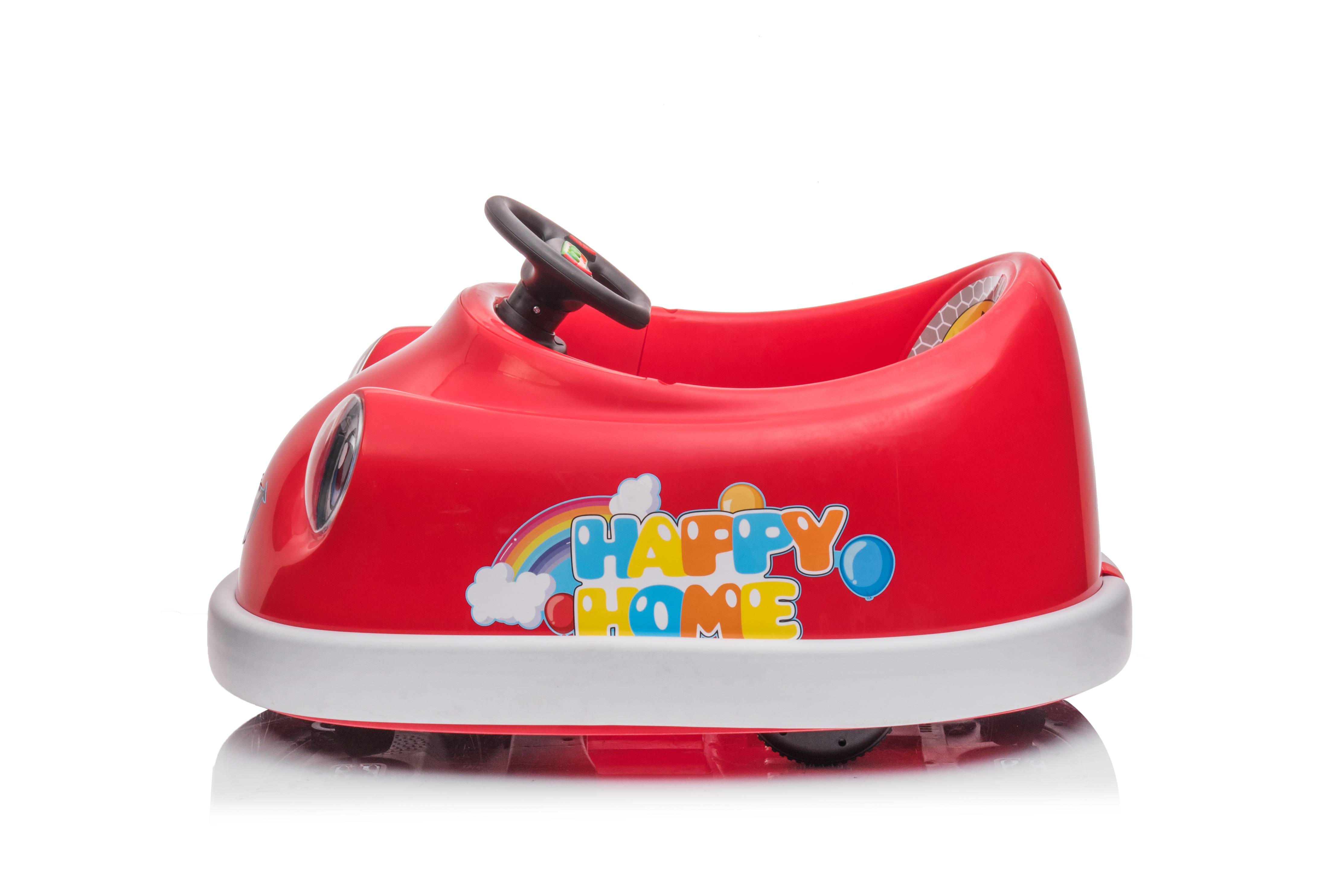 Coche de Choque para Niños, 12V Acción Doble Edad 1-6 Años Carrito Eléctrico con Palanca Comida Placa USB BT Música Modo Caballo de Roca Protección contra Colisiones Coche de Carrera para Pequeños — imagen 5