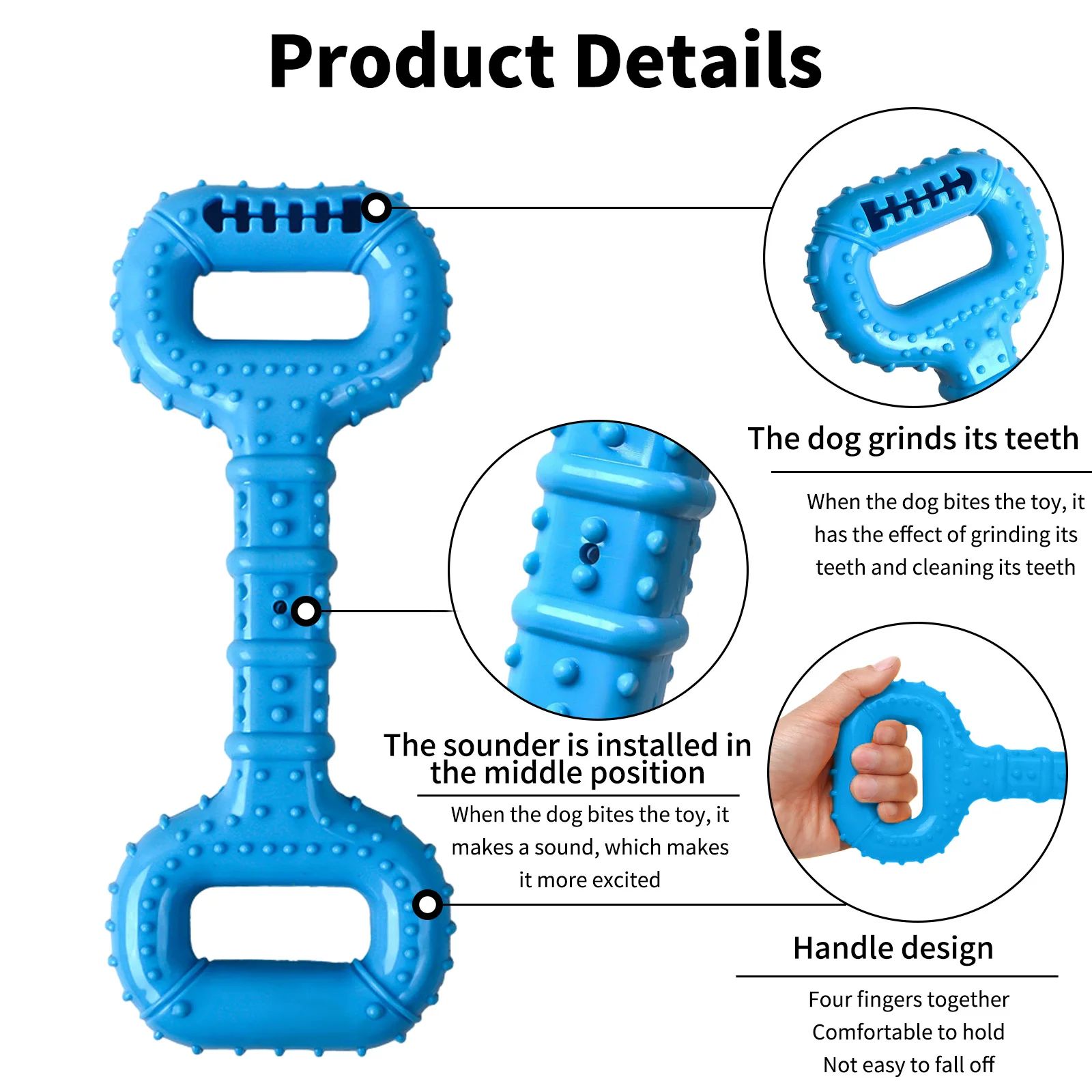 Dog Bones For Aggressive Chewers, Dog Chews Toys Long Lasting, Interactive Dog Bone Toys With Pull Band, Dog Teething Toy — image 7