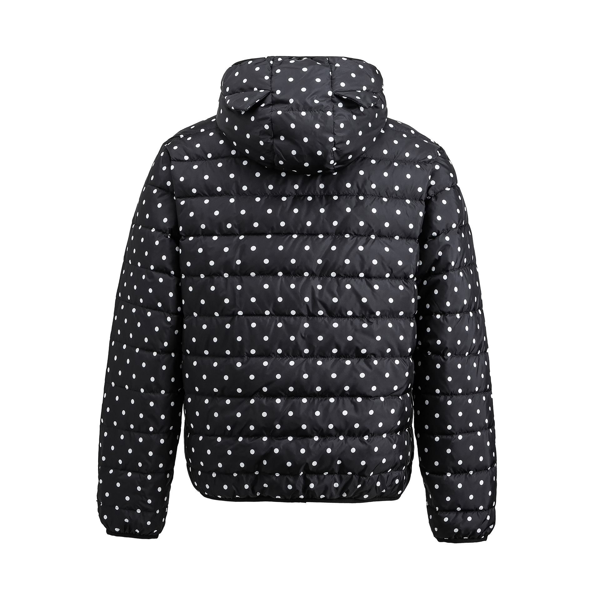 Lightweight Down Jacket Women Hooded Cat Ear Polka Dot All Over Print Couple Outerwear — image 5