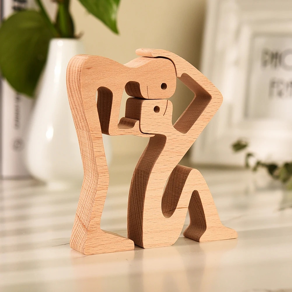 Escultura de Madera para Decoración de Hogar con Perro y Dueño - Regalo de Navidad para Amantes de los Animales — imagen 28