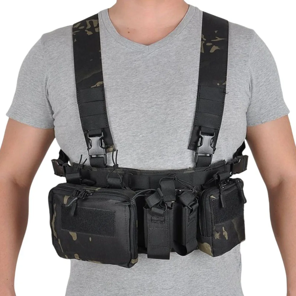 Vestido de Táctico para Pecho con Bolsillos Multifuncionales - Rig de Campo con Cinturón Camuflado y Resistencia a Abrasiones — imagen 1